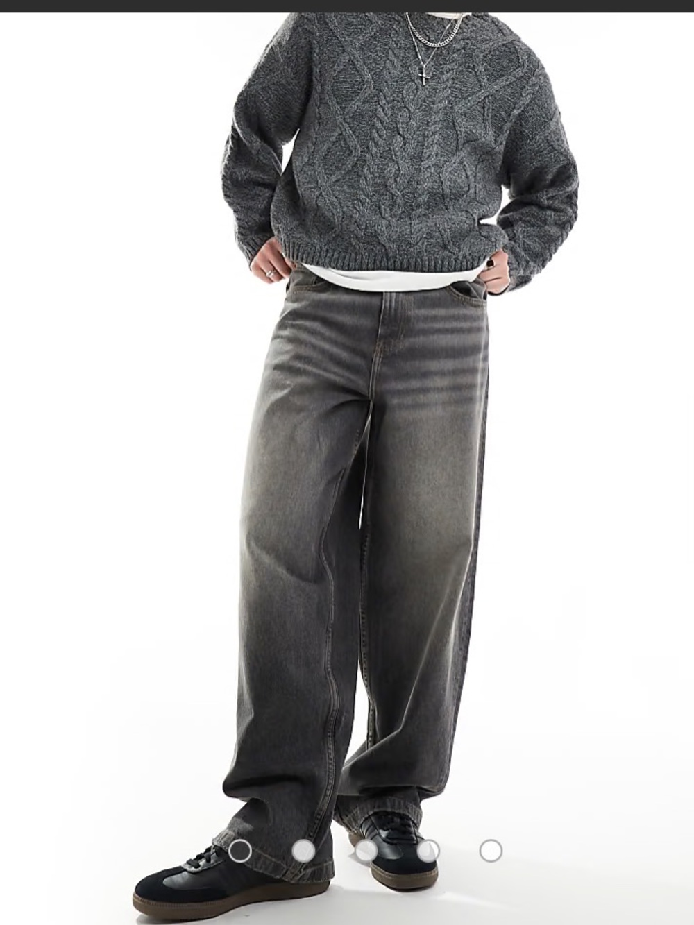 ASOS Wide Leg Jeans 36 x 34 baggy relaxed charcoal gray